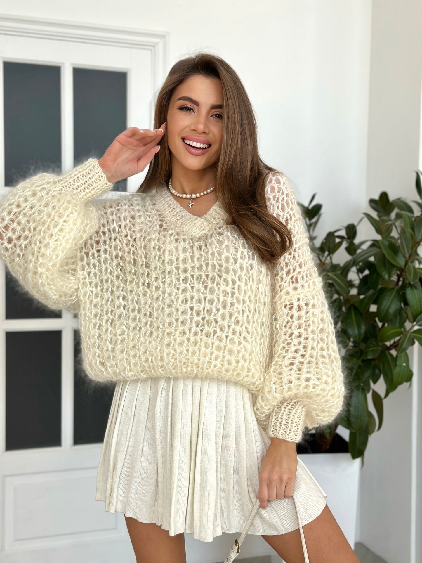 Oversized knitted sweater, Chunky Knit Sweater, Woman Hand Knit sweater, Winter Pullover Sweater, Warm Loose handmade Sweater